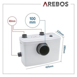 Arebos Elevador 600W Bomba Aguas Residuales