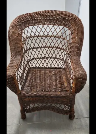 Sofá y sillones de mimbre