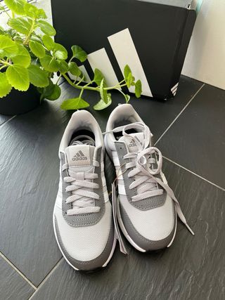 Zapatillas Adidas Running Gris/Blanco Talla 37 1/3