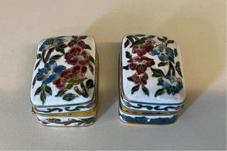 Set 2 Scatolette Cinesi Fiorate