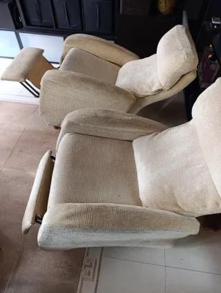 2 Sillones Relax Manuales Beige