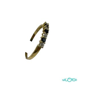 Anillo 18 k zafiros y circonitas