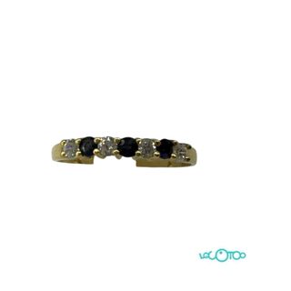 Anillo 18 k zafiros y circonitas