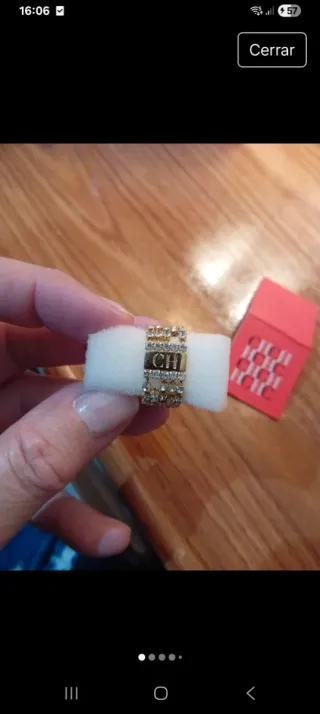 Anillo CH Oro y Cristales