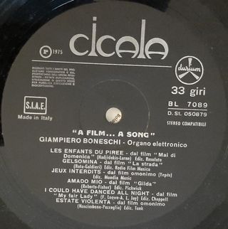 GIAMPIERO BONESCHI A FILM.. A SONG.. LP 12" 33 RPM