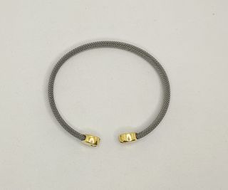 Pulsera Media Caña de oro 18k y acero, 9.99 g.