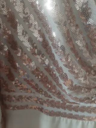 Vestido lentejuelas nude/dorado