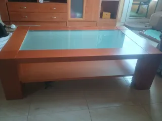 Mesa de centro madera y cristal