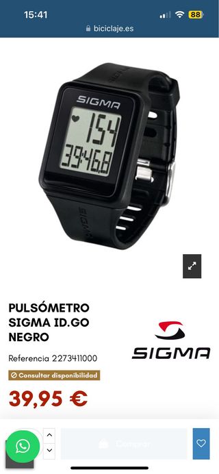 Pulsómetro Sigma ID.GO con banda