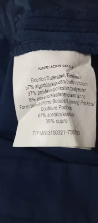 Pantalón mujer Purificación García azul