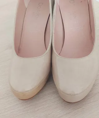 Zapatos Piel 8cm de tacom Dorking Beige