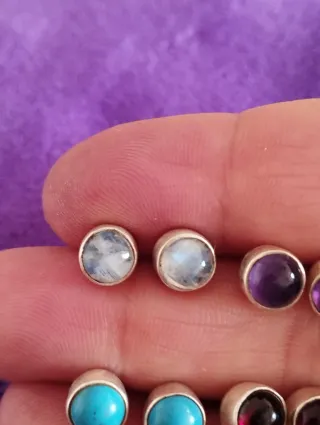 Pendientes Plata Ley y Piedras .PRECIO PAR