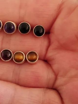 Pendientes Plata Ley y Piedras .PRECIO PAR