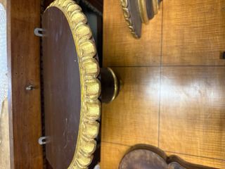 Coppia mensole foglia oro