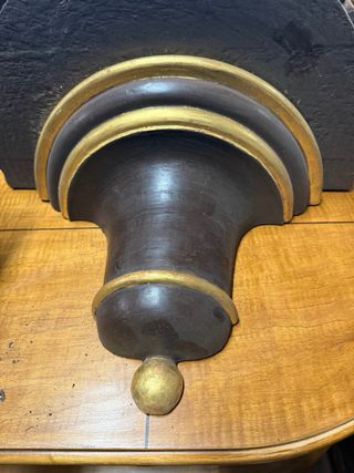 Coppia mensole foglia oro