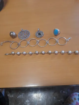 Lote 6 Piezas Plata y Turquesa