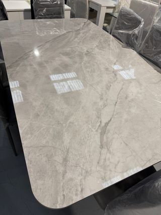 Mesa Comedor Marmol y Metal imitación marmol