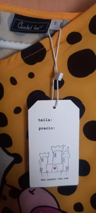 Top Anabel Lee estampado lunares y dibujo