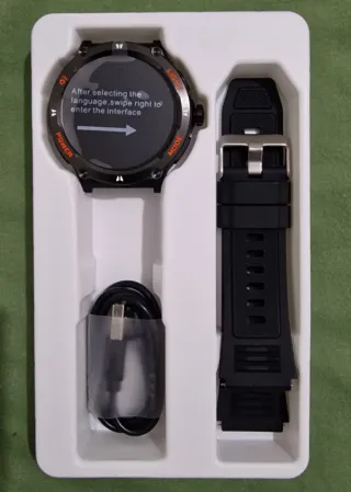 Smartwatch Uomo Bluetooth Chiamata Nero Rosso