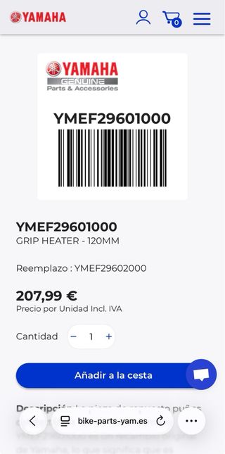 Puños Calefactables Yamaha Moto/Scooter