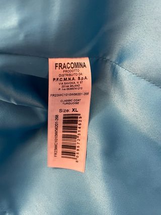 Abrigo Fracomina azul turquesa