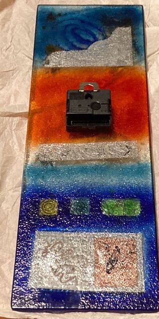 Orologio da parete in vetro fuso 45x15,5