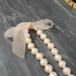 Collana perle rosa degradé con strass