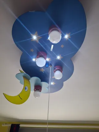 Lámpara infantil nube estrellas luna