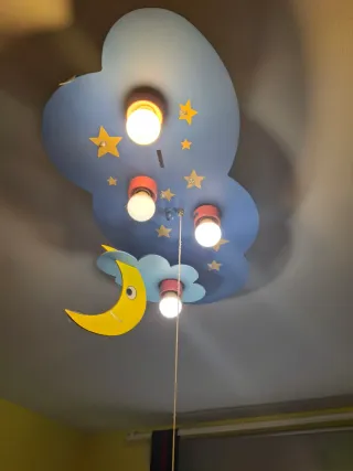 Lámpara infantil nube estrellas luna