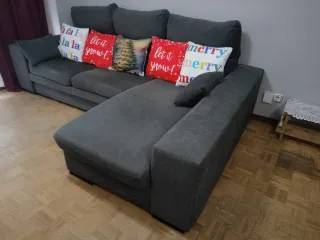 Sofá Cama Gris Tela