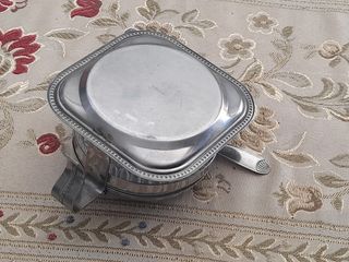 Vasetto zuccheriera in cristallo e argento