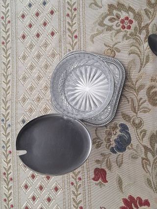 Vasetto zuccheriera in cristallo e argento