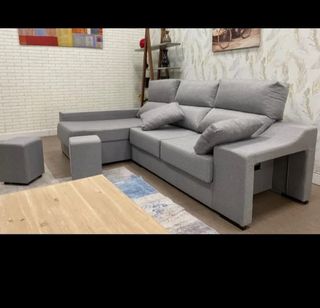 Sofá modular gris tela