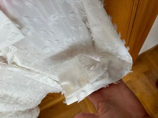 Camisa blanca Zara con textura. solo un uso