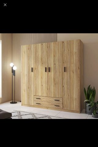 Armario de madera 6 puertas y 2 cajones