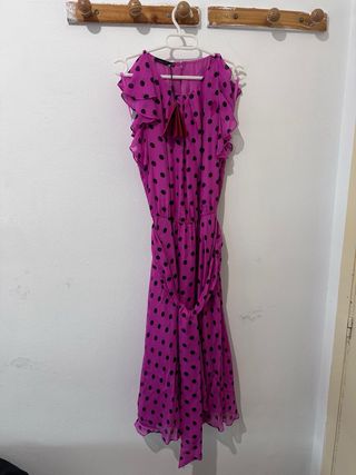 Vestido Carolina Herrera lunares morado