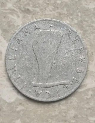 Moneta 5 Lire 1954 Delfino Errore di Conio