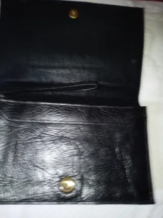 Cartera piel negra  hombre