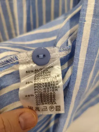 Blusa mujer Rayas Azul y Blanca algodón