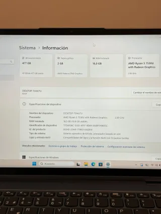 Portátil gris/plateado