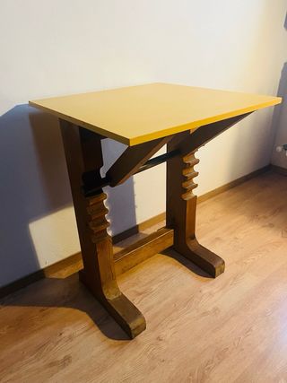 2 mesas de estudio plegable antigua restaurada
