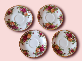 4 Tazas de Café Royal Albert Old Country Roses
