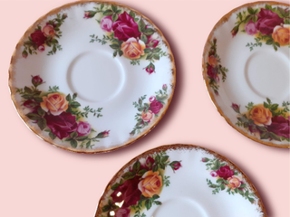 4 Tazas de Café Royal Albert Old Country Roses