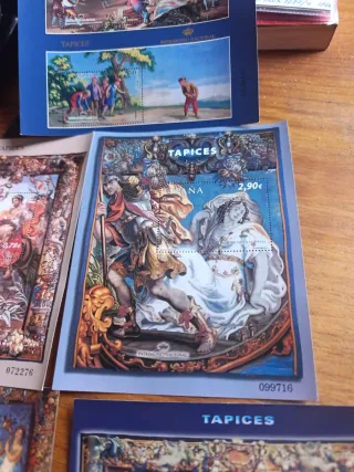 Lote 5 Hojitas Sellos España Tapices Nuevos