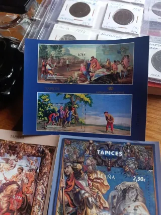 Lote 5 Hojitas Sellos España Tapices Nuevos
