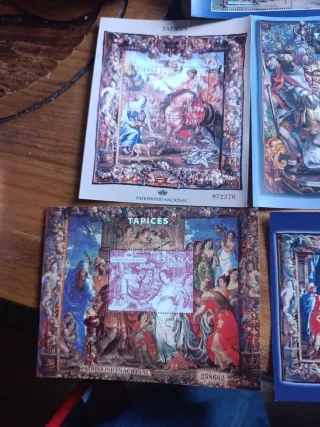 Lote 5 Hojitas Sellos España Tapices Nuevos
