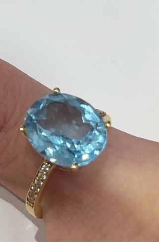 Anillo de Oro 18k Topacio Azul