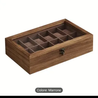 Scatola porta orologi in legno 12 posti