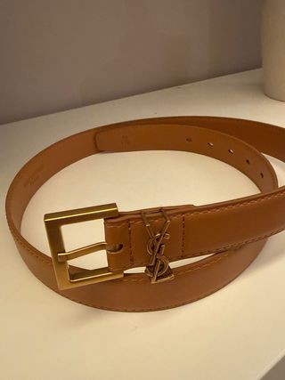 Cintura Saint Laurent pelle cuoio oro