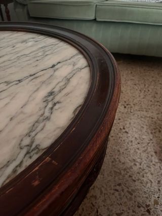 Mesa antigua mármol y madera
